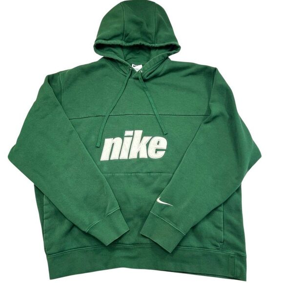 Nike Men's Color Block 2.0 Pullover Hoodie Green Size XL - Picture 2 of 11